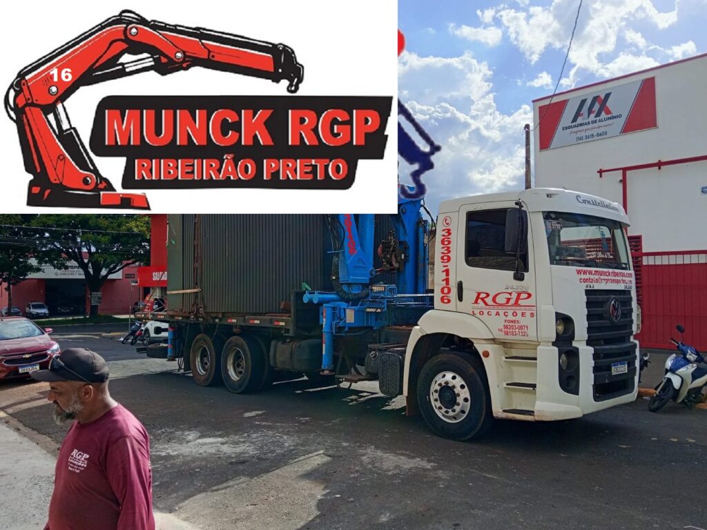 Transporte e içamento de cargas com Munck em Ribeirão Preto. Atendimento rápido para empresas e clientes residenciais.